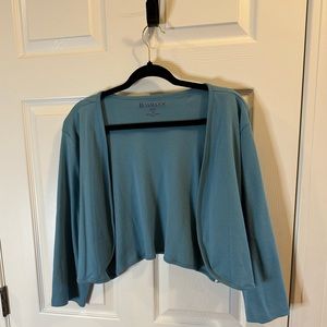 Roamans Cropped Blue Cardigan Size1x (22/24)